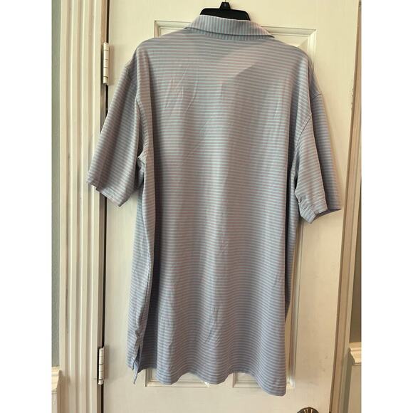 Peter Millar Summer Comfort Striped Golf Performance Polo Men XL Preppy Money - Picture 3 of 8